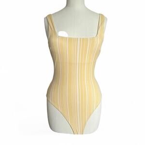 ONIA Yellow Rafaela Square Neck One Piece Swimsuit (size M) 257
